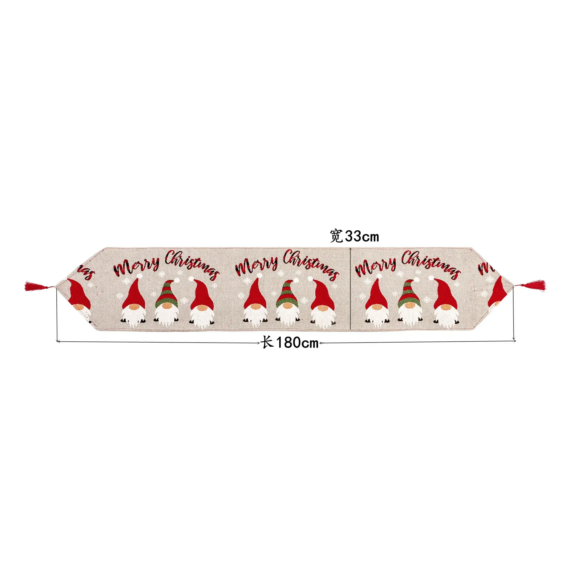 Red Christmas Tablecloth with Tassel Design — feature 14