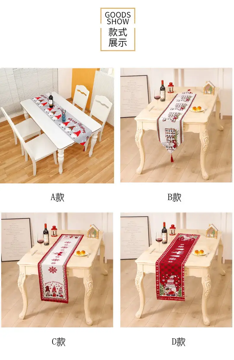 Red Christmas Tablecloth with Tassel Design — feature 15