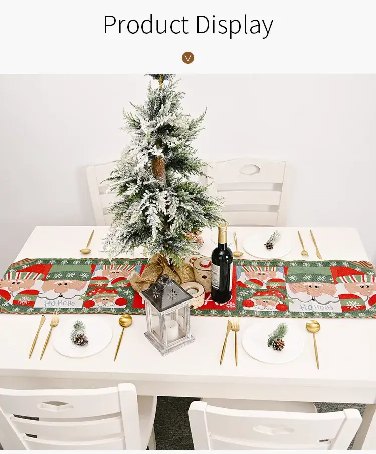 Red Christmas Tablecloth with Tassel Design — feature 5