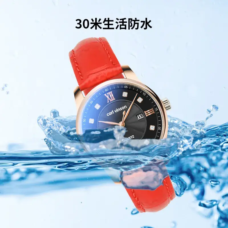 Women's Quartz Calendar Watch Brown Leather Band - Image 7