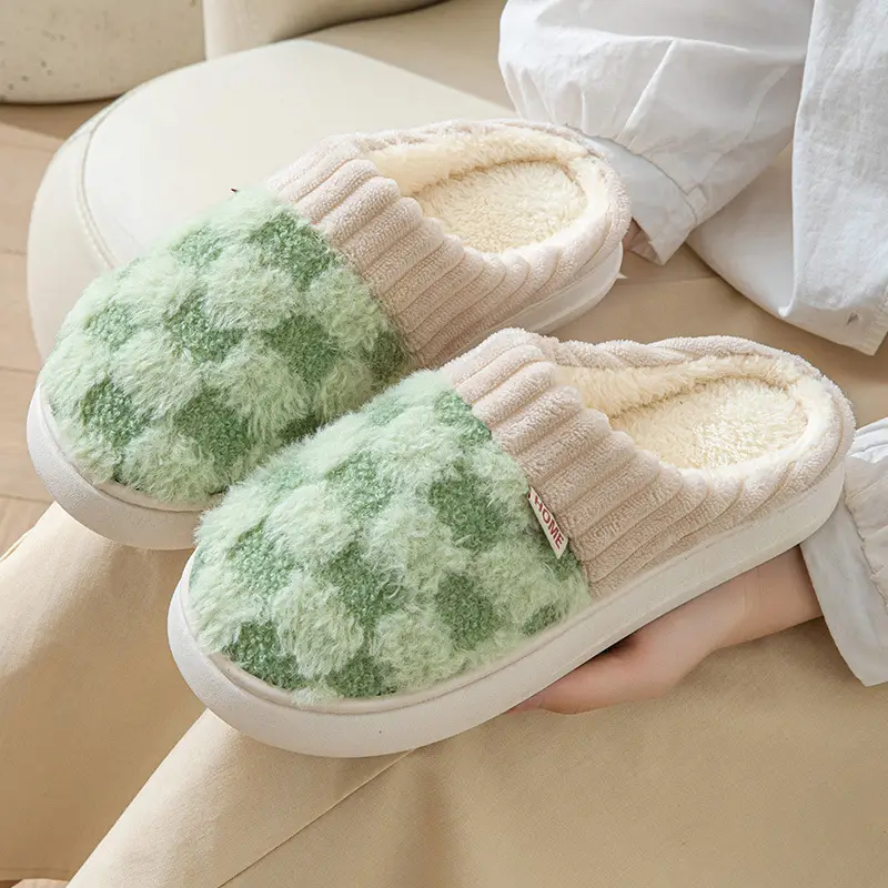 Winter Slippers, Cotton Home Slippers, Women's Outdoor Non-Slip Indoor Warm Maternity Plush Men's Wholesale Thickened - Image 8
