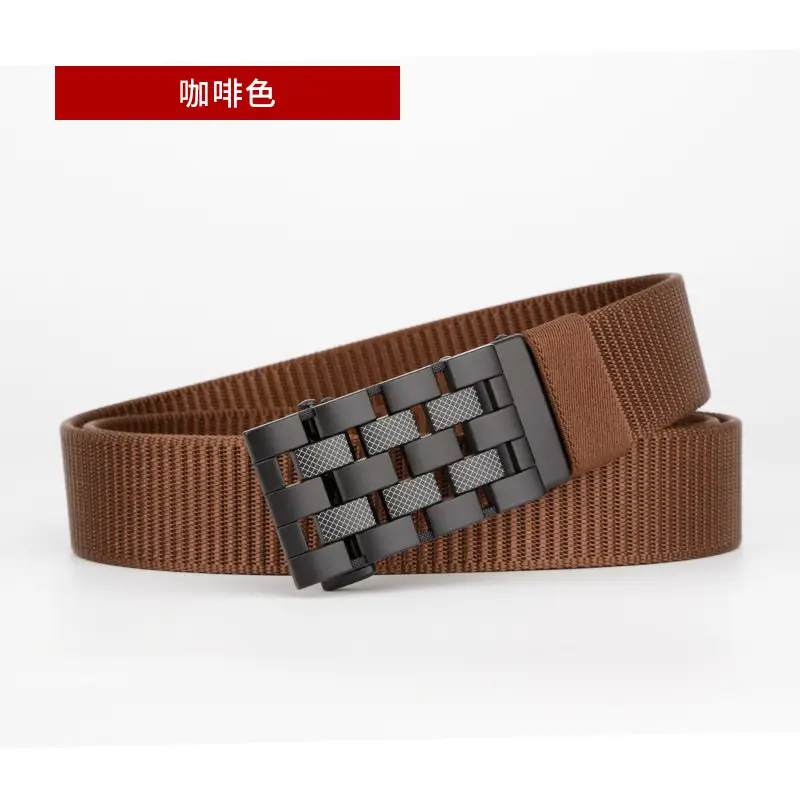Men's Coffee Color Automatic Buckle Belt - Image 4