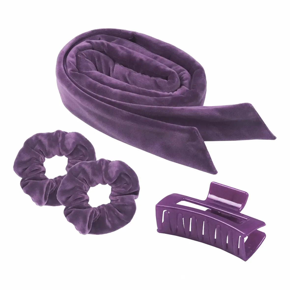 Purple Velvet Hair Scrunchies & Bow Set - Image 18