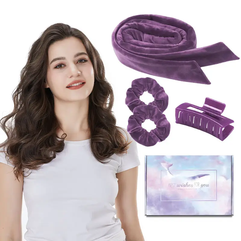 Purple Velvet Hair Scrunchies & Bow Set - Image 27