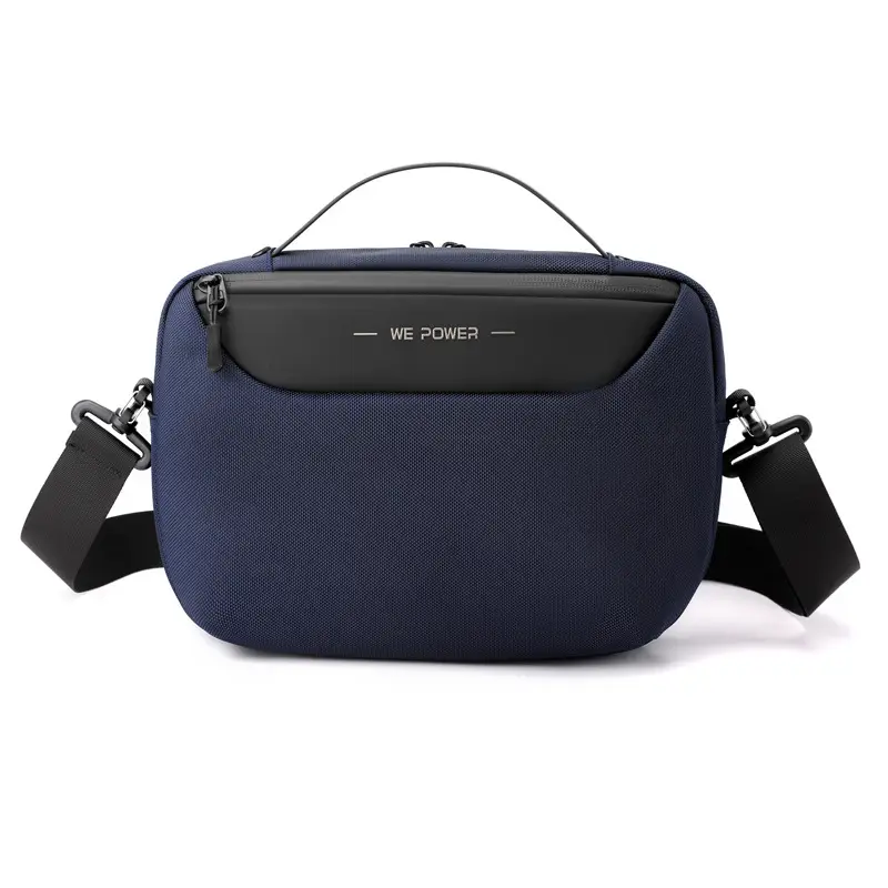 Men's Black Shoulder Messenger Bag Adjustable Strap