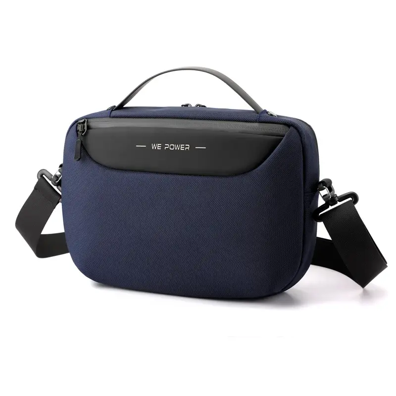 Men's Black Shoulder Messenger Bag Adjustable Strap