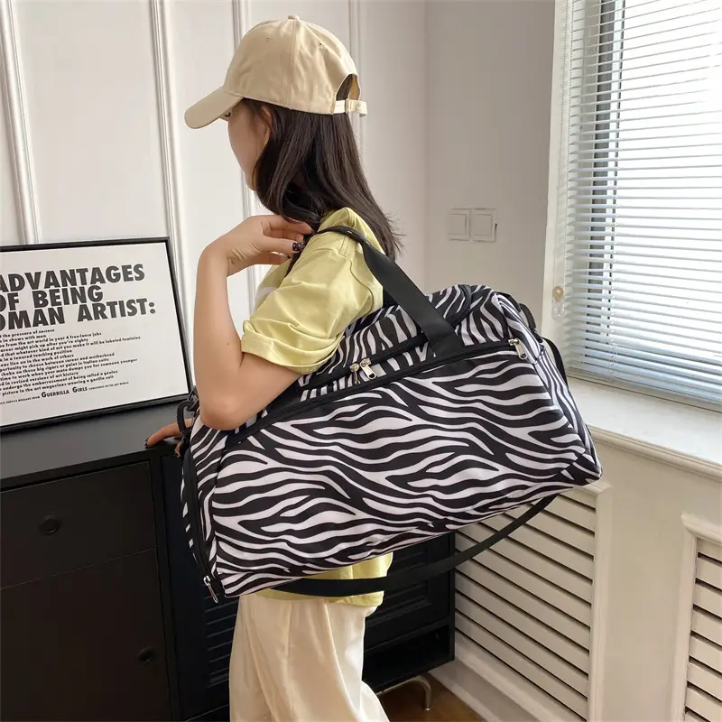 Cowskin Print Travel Bag for Students & Travelers - Image 6