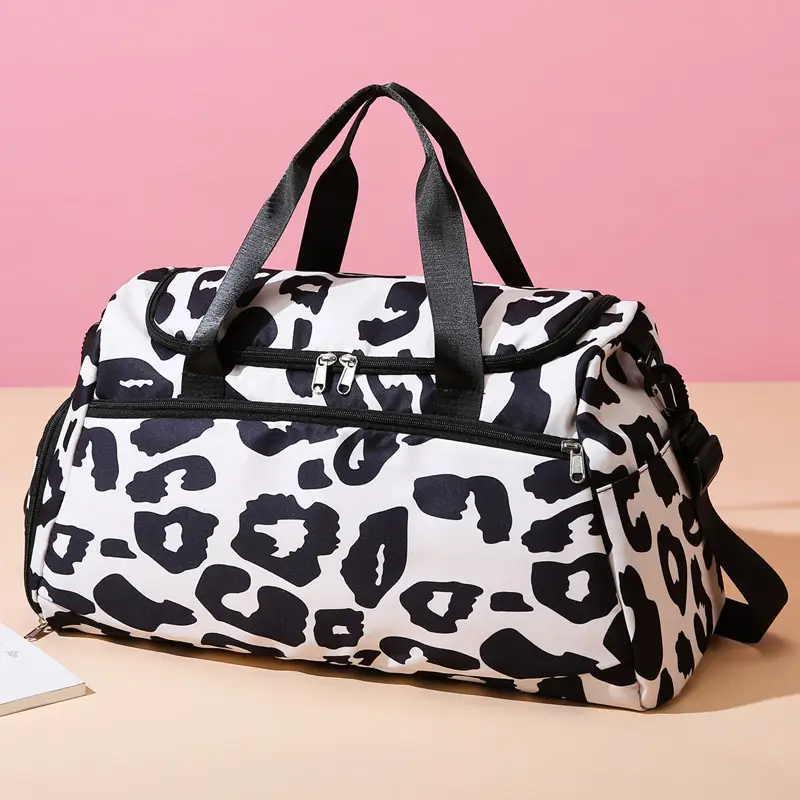 Cowskin Print Travel Bag for Students & Travelers - Image 7