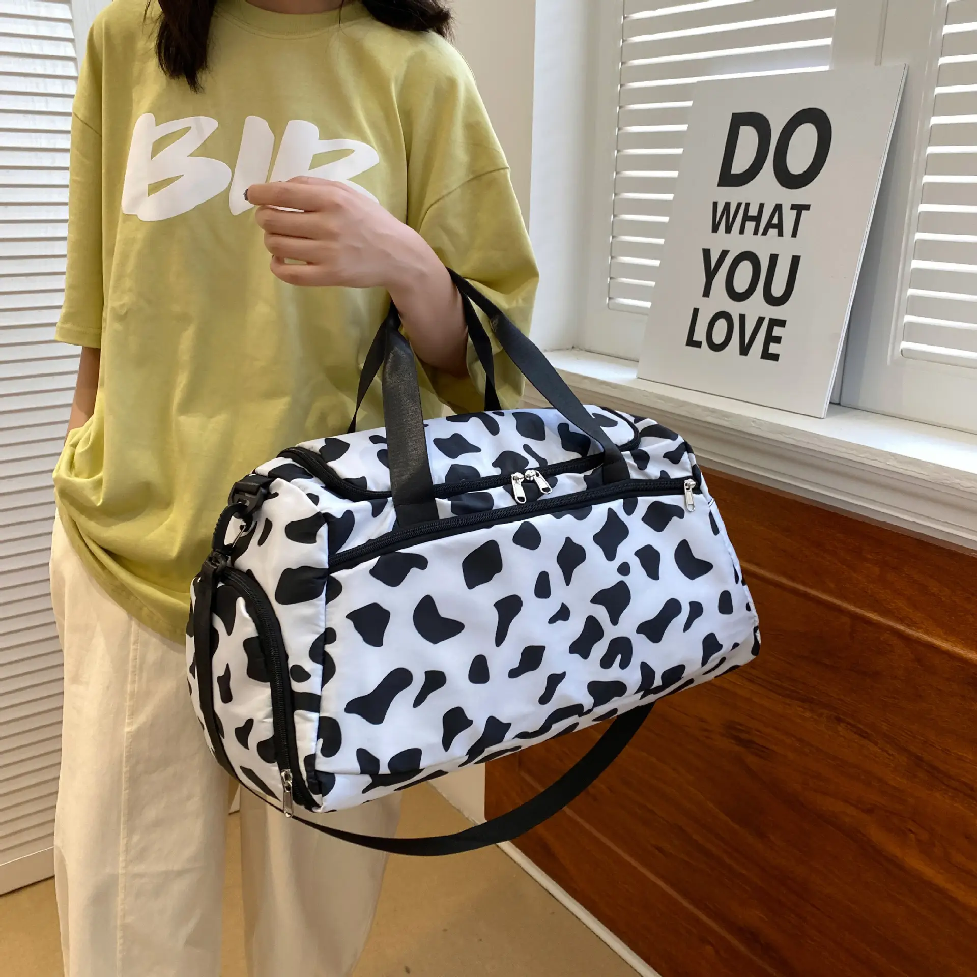 Cowskin Print Travel Bag for Students & Travelers — feature 29