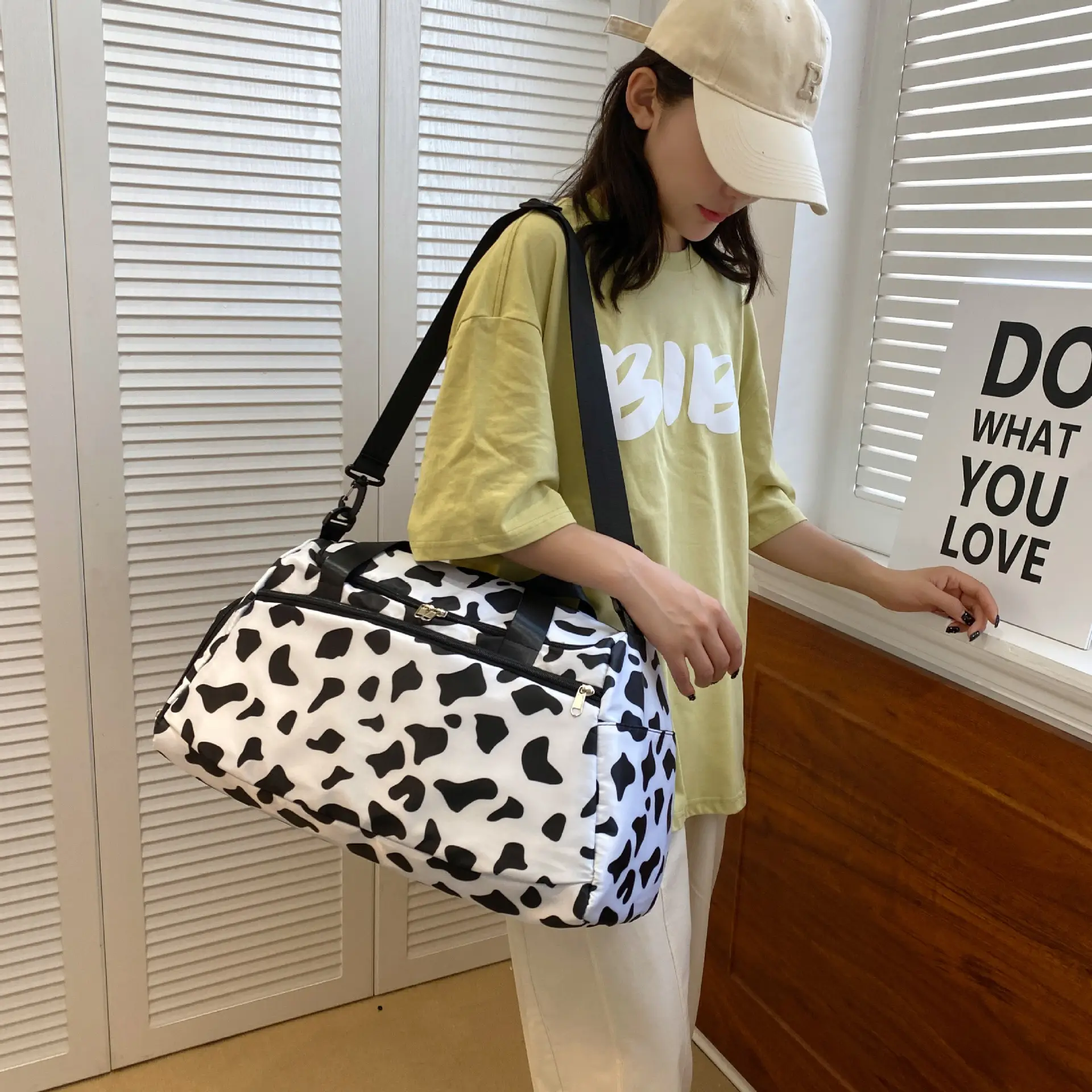 Cowskin Print Travel Bag for Students & Travelers — feature 30