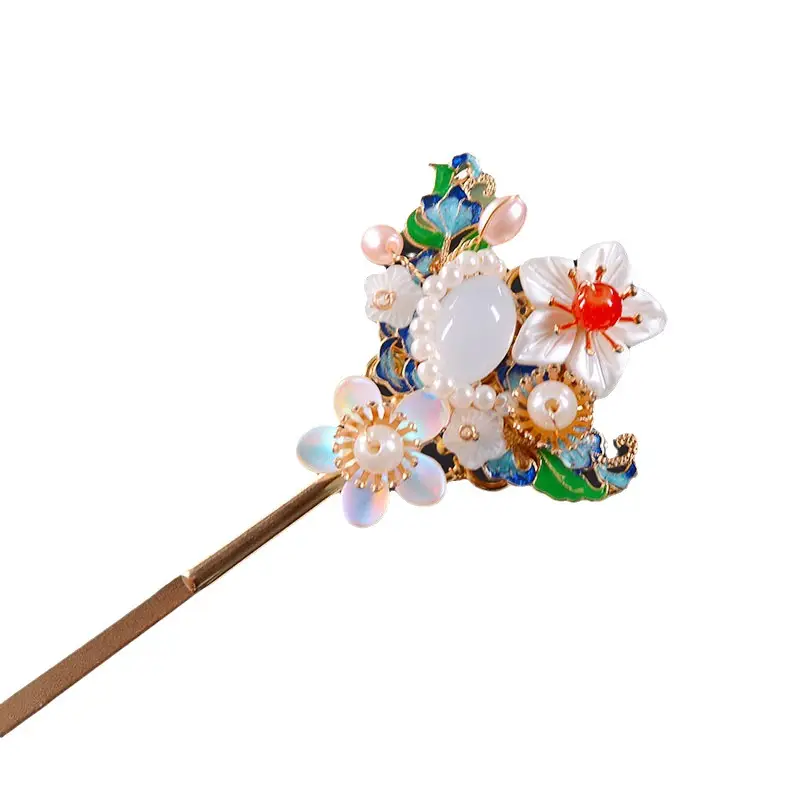 Chinese Style Burnt Blue Hairpin for Women - Image 6