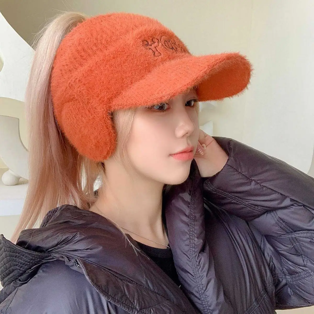 Women Warm Letter Hat Autumn Winter Casual Duck Cap - Image 6