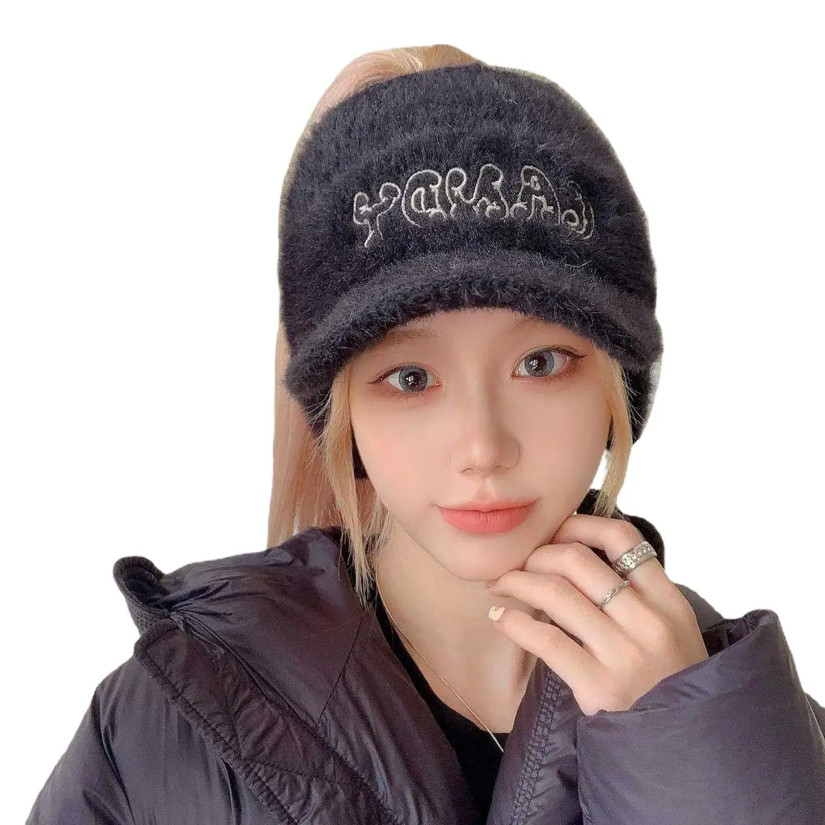 Women Warm Letter Hat Autumn Winter Casual Duck Cap - Image 7