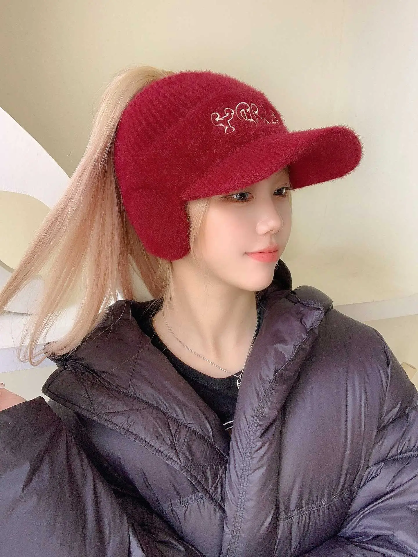 Women Warm Letter Hat Autumn Winter Casual Duck Cap — feature 12