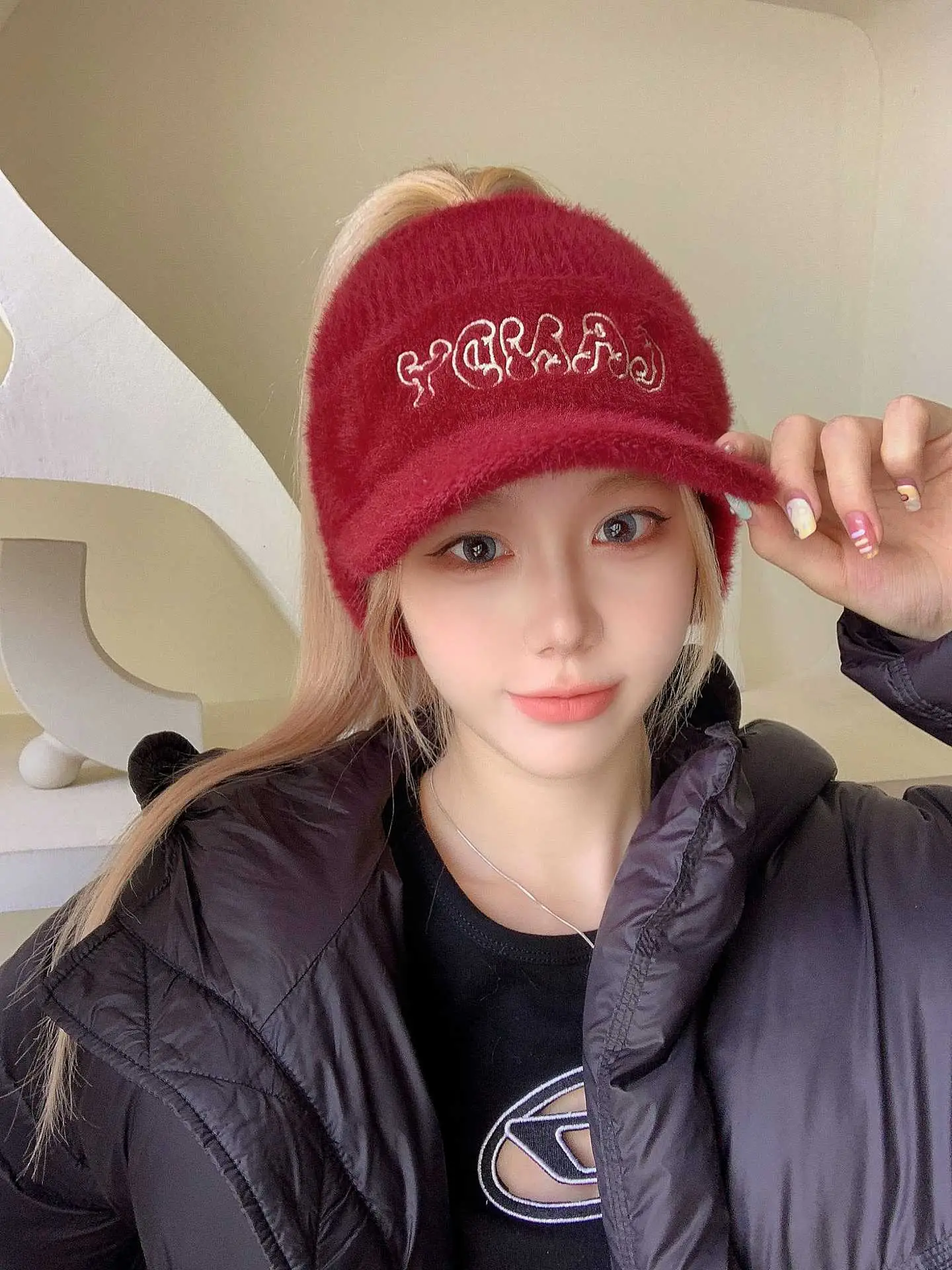 Women Warm Letter Hat Autumn Winter Casual Duck Cap - Image 2