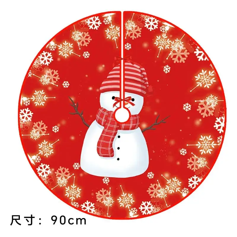 Christmas Tree Skirt Decor 90cm Red Plaid - Image 8