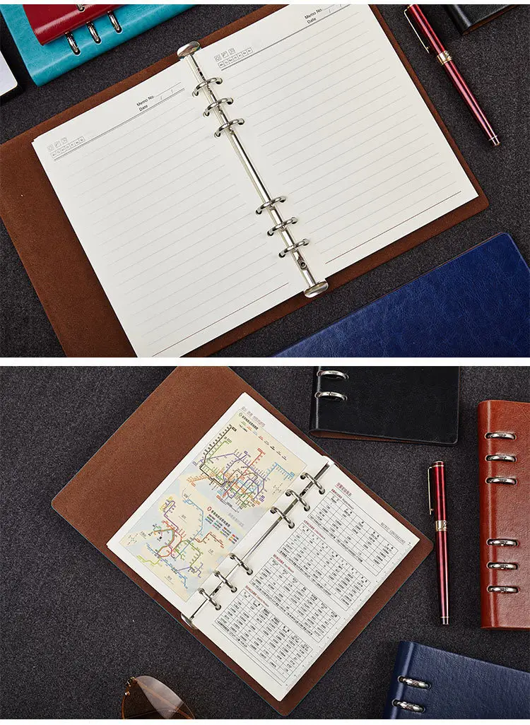 A5 Loose-Leaf Business Notebook with Metal Rings — feature 10