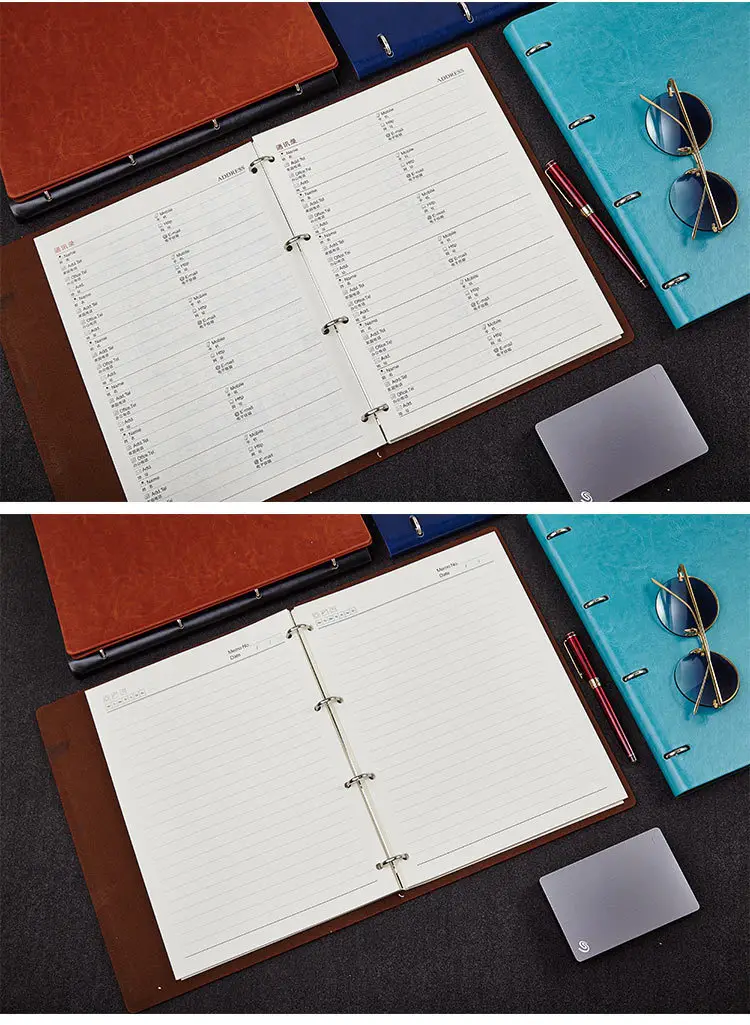 A5 Loose-Leaf Business Notebook with Metal Rings — feature 11