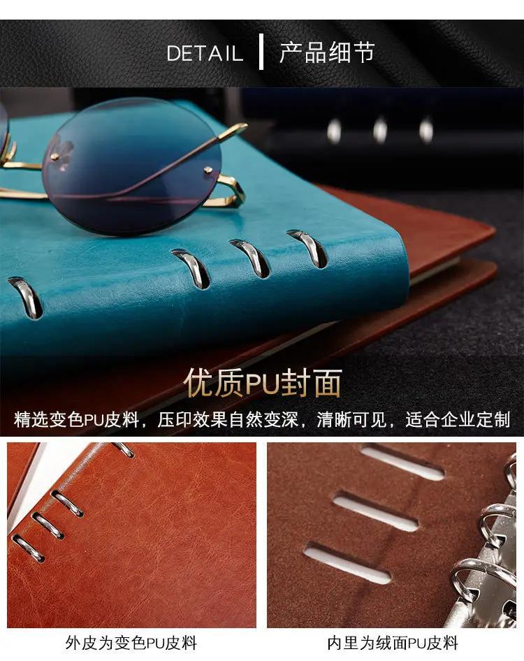 A5 Loose-Leaf Business Notebook with Metal Rings — feature 5