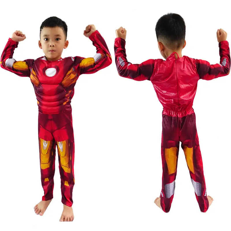 Halloween Avengers Iron Man Captain America Superman Spider-Man Hulk Children Muscle Costume