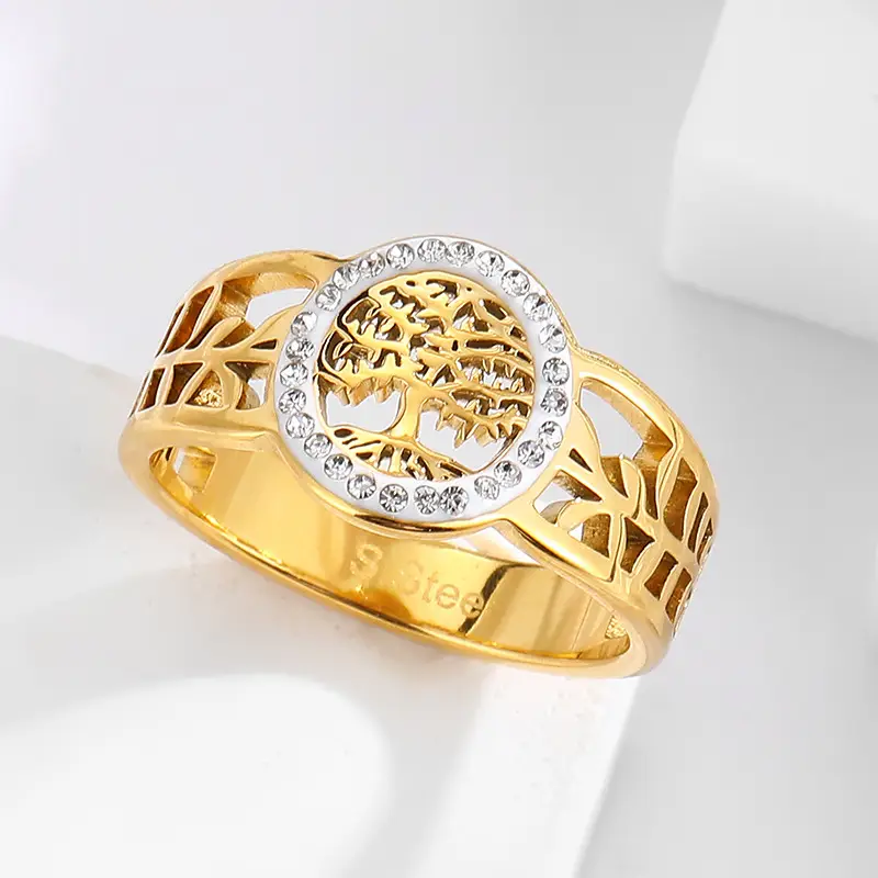 Cross-Border Hollow Ring Gold Silver Color-Preserving European American Fashion - Image 4