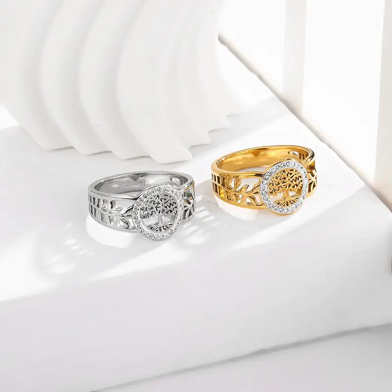 Cross-Border Hollow Ring Gold Silver Color-Preserving European American Fashion - Image 6