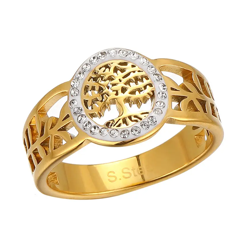 Cross-Border Hollow Ring Gold Silver Color-Preserving European American Fashion - Image 7