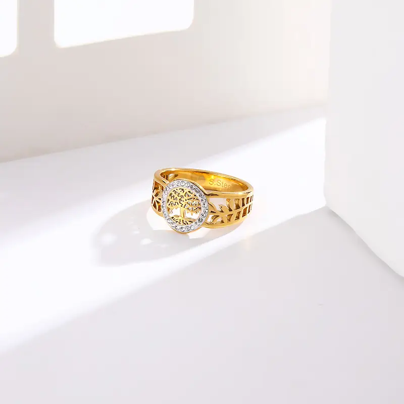 Cross-Border Hollow Ring Gold Silver Color-Preserving European American Fashion β feature 11