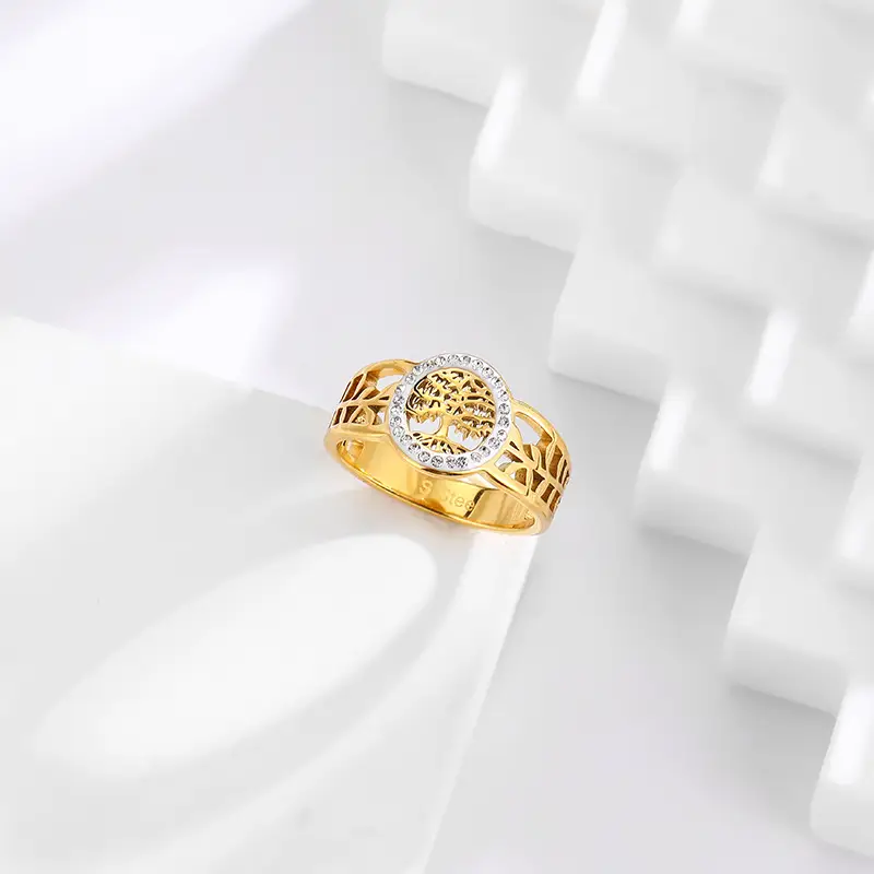 Cross-Border Hollow Ring Gold Silver Color-Preserving European American Fashion β feature 13
