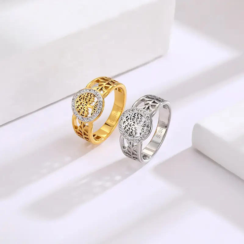 Cross-Border Hollow Ring Gold Silver Color-Preserving European American Fashion β feature 9
