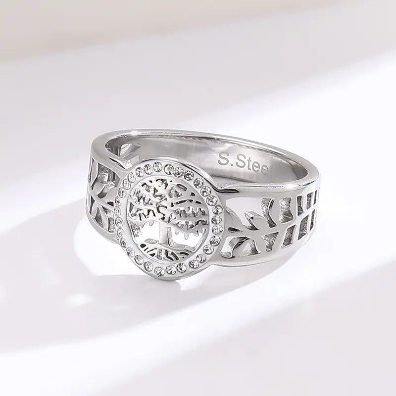 Cross-Border Hollow Ring Gold Silver Color-Preserving European American Fashion - Image 2