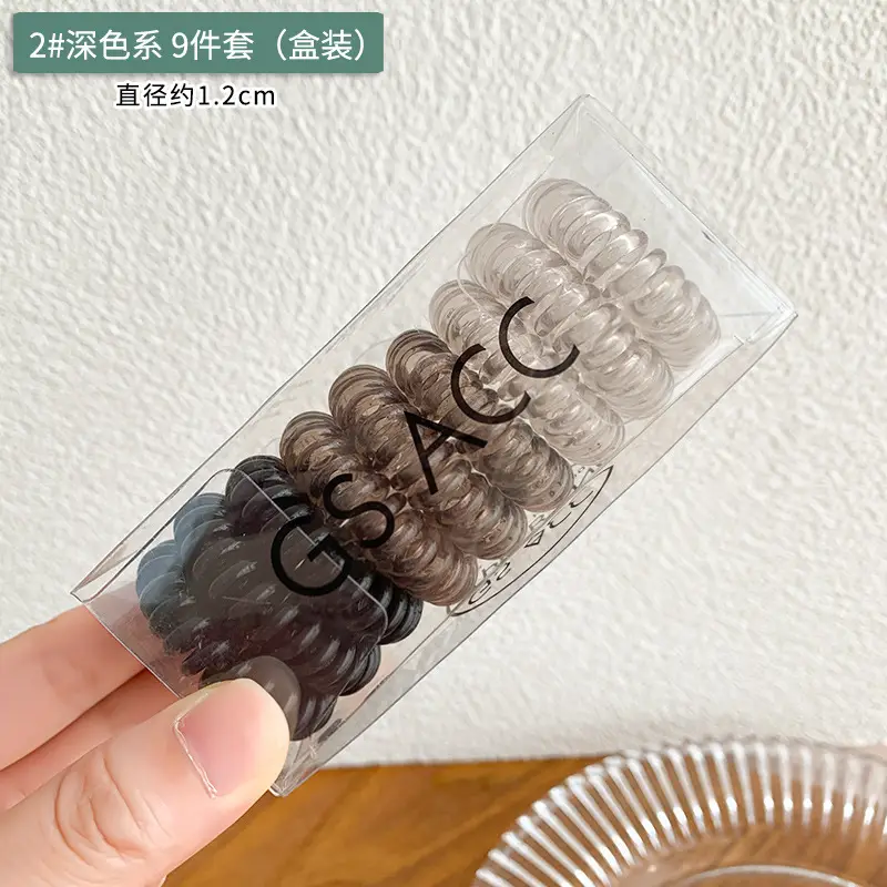 Green Acrylic Hair Bands 9 Pcs Set - Image 6