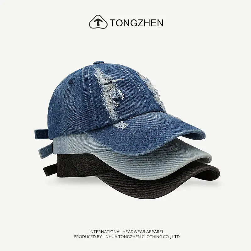 Women's American Wash Denim Peaked Cap - Image 4