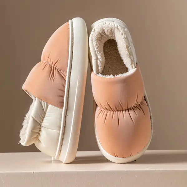 Cotton slippers women's winter waterproof casual thick-soled non-slip indoor thickened warm cotton-padded shoes for home men wholesale - Image 9