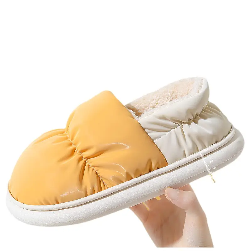 Cotton slippers women's winter waterproof casual thick-soled non-slip indoor thickened warm cotton-padded shoes for home men wholesale - Image 10