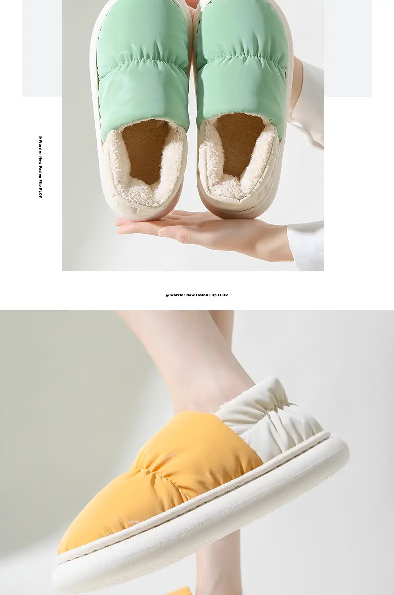 Cotton slippers women's winter waterproof casual thick-soled non-slip indoor thickened warm cotton-padded shoes for home men wholesale — feature 9