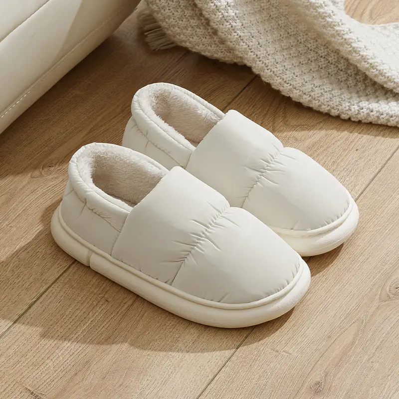 Cotton slippers women's winter waterproof casual thick-soled non-slip indoor thickened warm cotton-padded shoes for home men wholesale - Image 5
