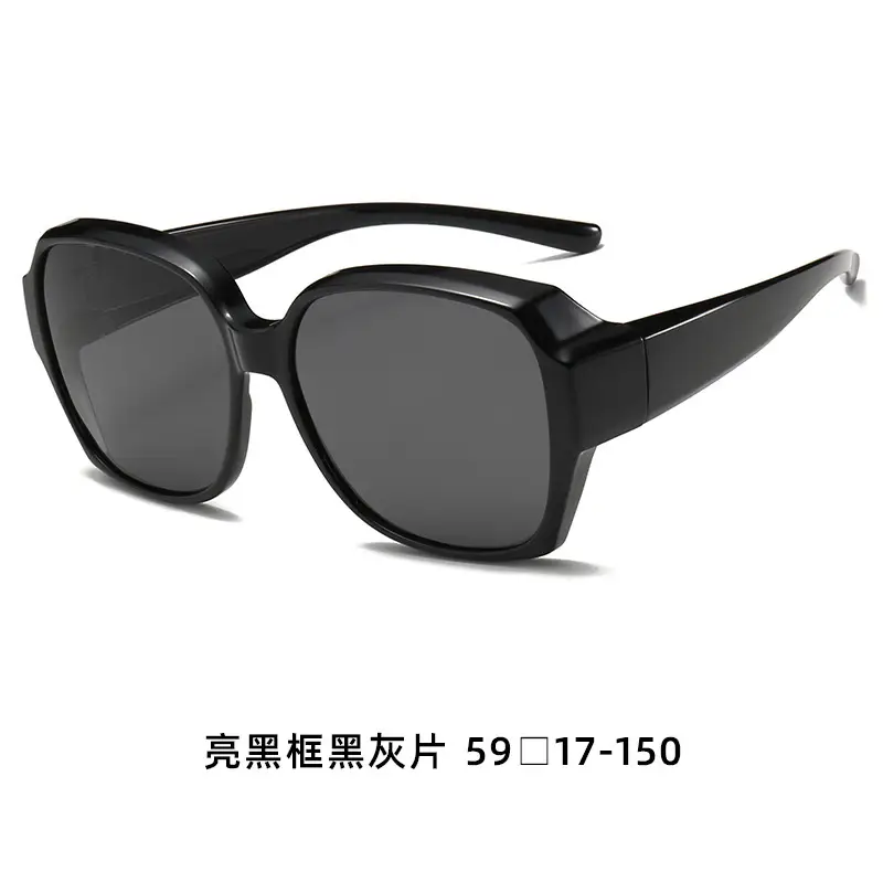 Black Frame Polarized Sunglasses for Men Women Anti-UV Driving Glasses - Image 9