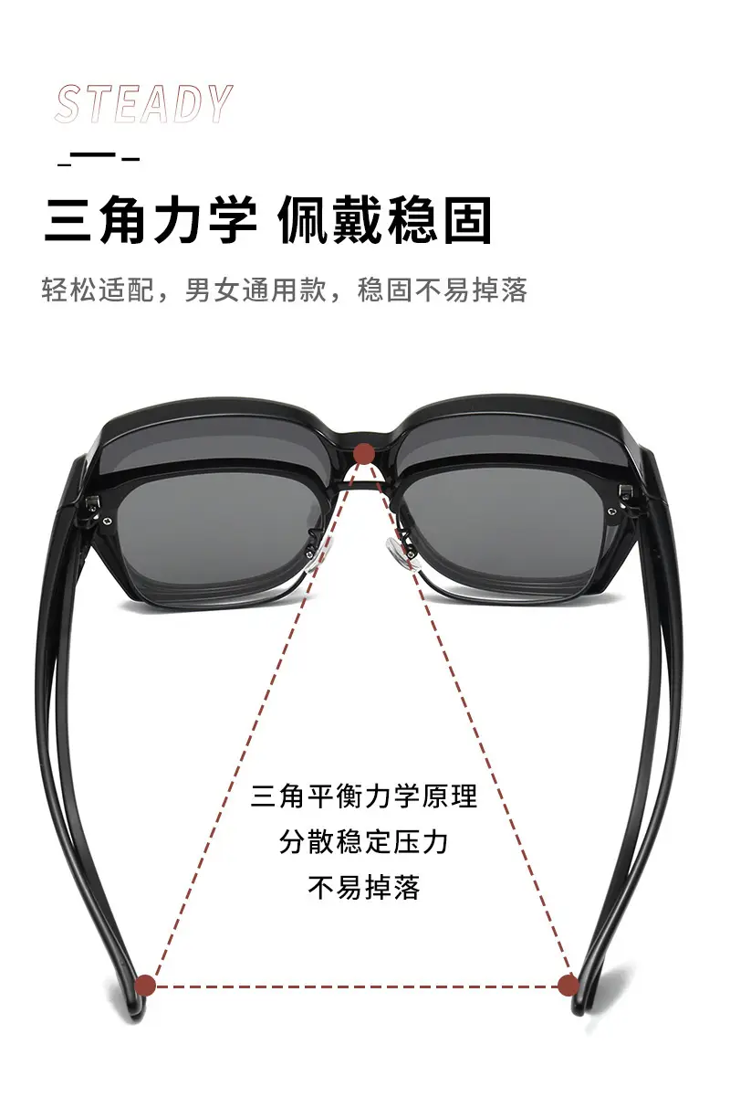 Black Frame Polarized Sunglasses for Men Women Anti-UV Driving Glasses β feature 6