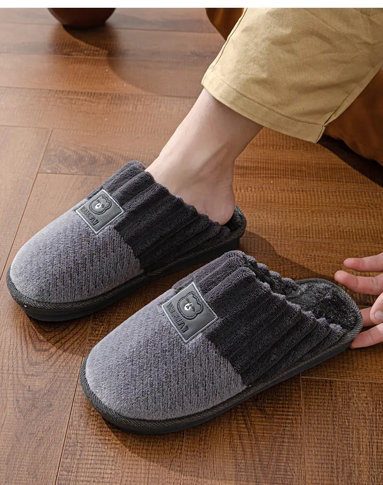 Cotton Slippers for Men, Winter Home Use, Non-Slip, Thickened, Warm, Outdoor Wear, Couple Slippers, Wholesale, Wear-Resistant, Soft — feature 12