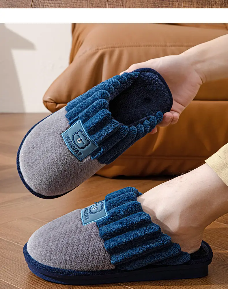 Cotton Slippers for Men, Winter Home Use, Non-Slip, Thickened, Warm, Outdoor Wear, Couple Slippers, Wholesale, Wear-Resistant, Soft — feature 13