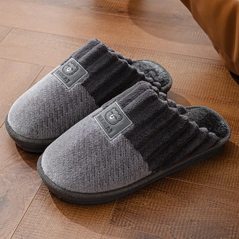 Cotton Slippers for Men, Winter Home Use, Non-Slip, Thickened, Warm, Outdoor Wear, Couple Slippers, Wholesale, Wear-Resistant, Soft - Image 2