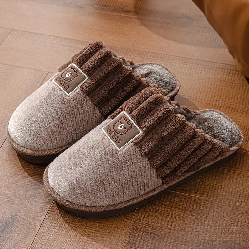 Cotton Slippers for Men, Winter Home Use, Non-Slip, Thickened, Warm, Outdoor Wear, Couple Slippers, Wholesale, Wear-Resistant, Soft - Image 3