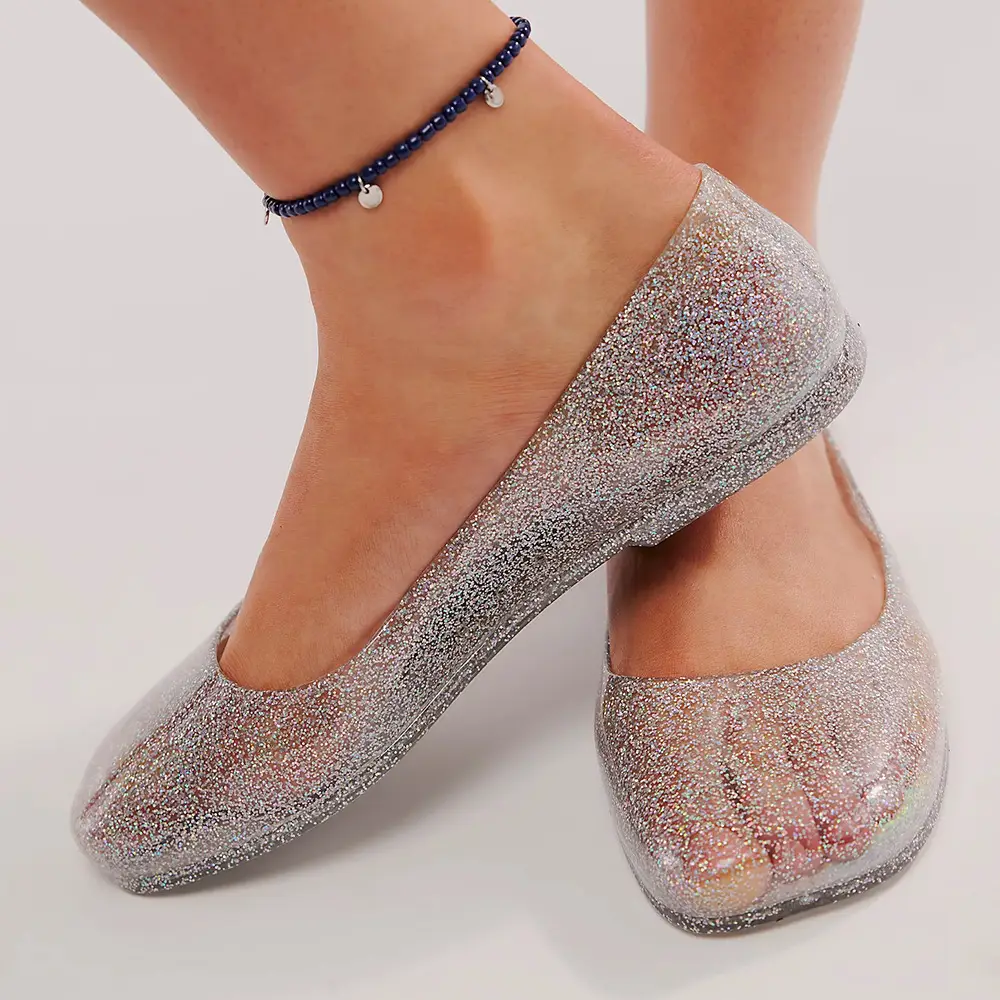 Women's Square Toe Jelly Flat Sandals European American Ins - Image 6