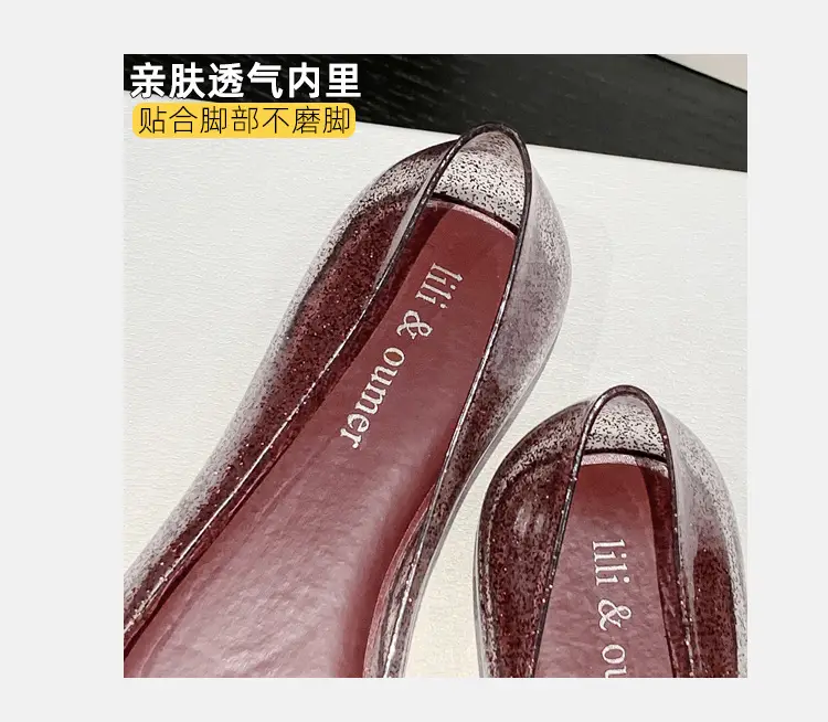 Women's Square Toe Jelly Flat Sandals European American Ins โ feature 10