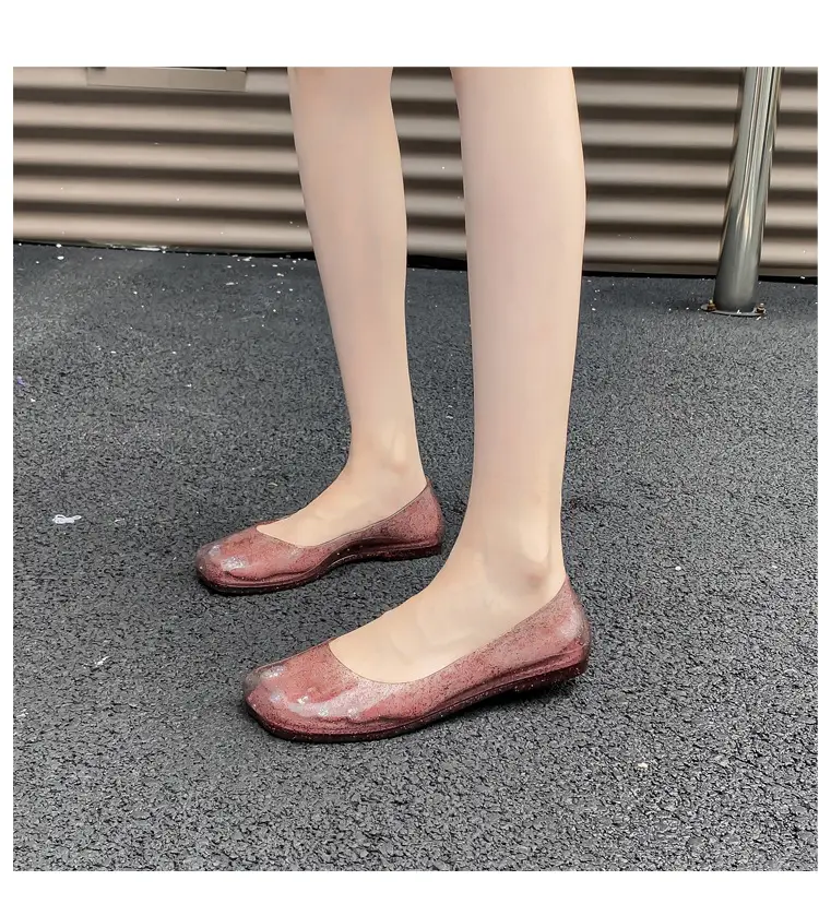 Women's Square Toe Jelly Flat Sandals European American Ins โ feature 16