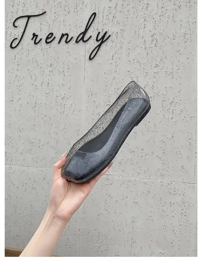 Women's Square Toe Jelly Flat Sandals European American Ins โ feature 20