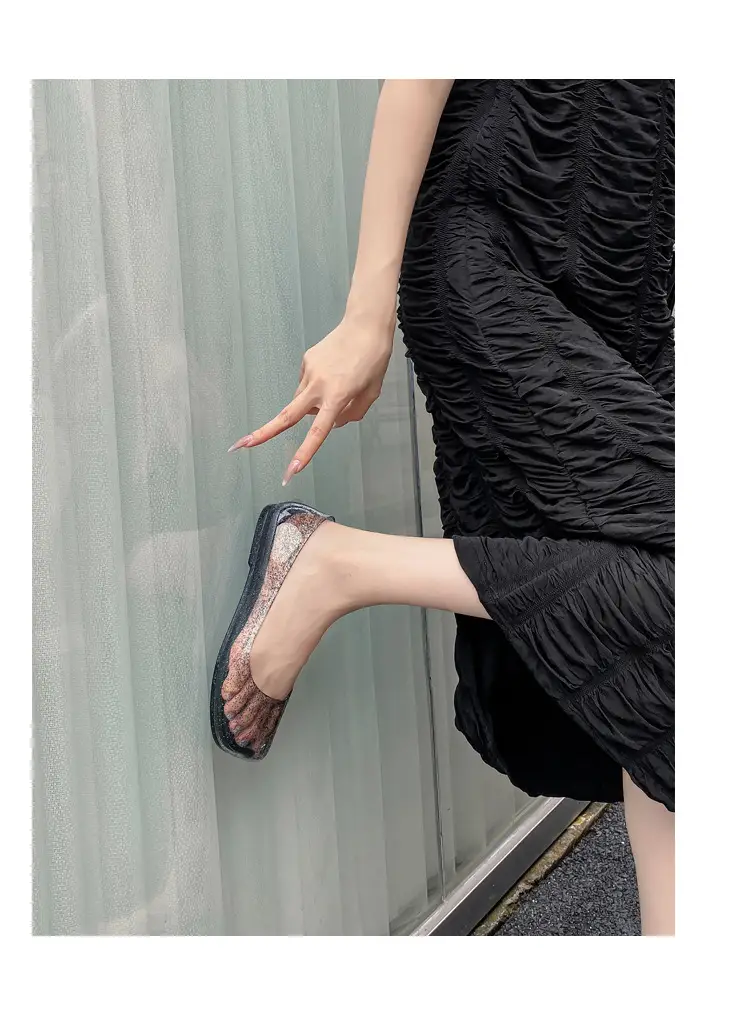 Women's Square Toe Jelly Flat Sandals European American Ins โ feature 28