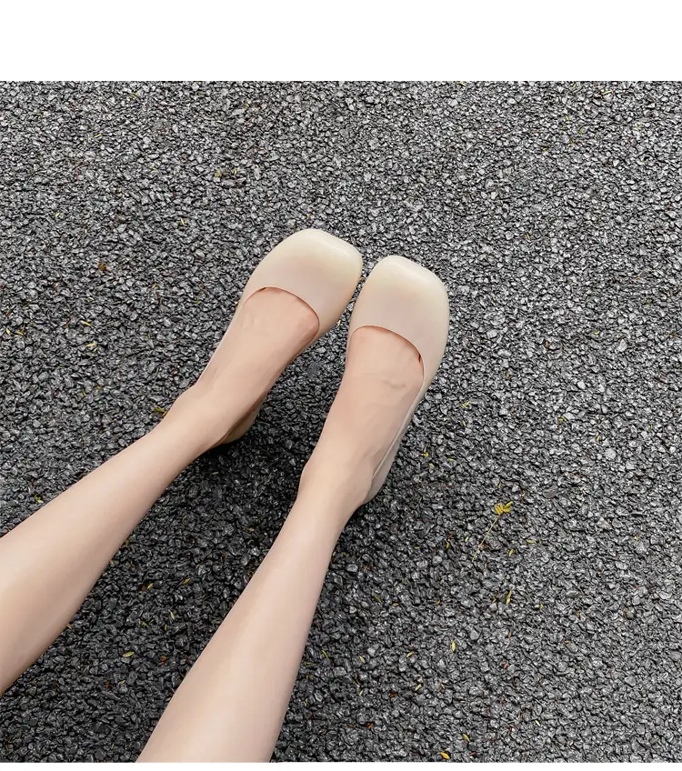 Women's Square Toe Jelly Flat Sandals European American Ins โ feature 33