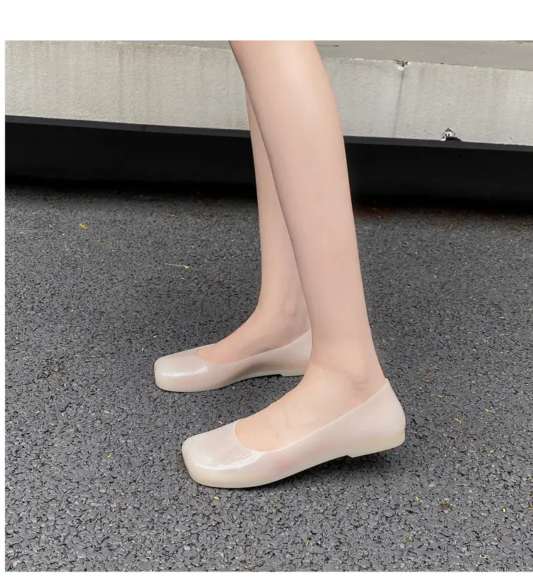 Women's Square Toe Jelly Flat Sandals European American Ins โ feature 37